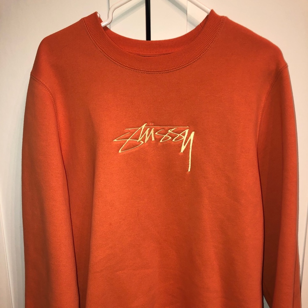 Stussy orange crewneck